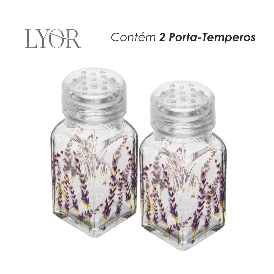 Conjunto 2 Porta Temperos Provence 70ml Vidro - Lyor