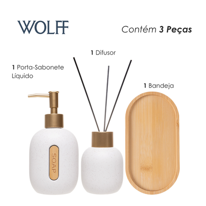 Conjunto 3 Peças para Banheiro Concept Branco Cerâmica - Wolff