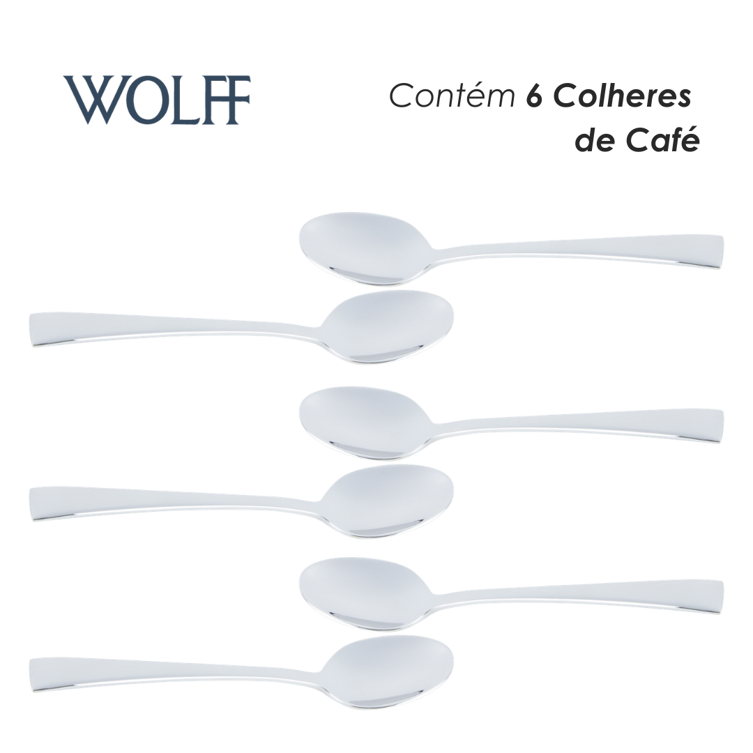 Conjunto 6 Colheres de Café de Aço Inox Berna - Wolff
