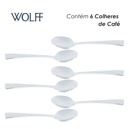 Conjunto 6 Colheres de Café de Aço Inox Berna - Wolff