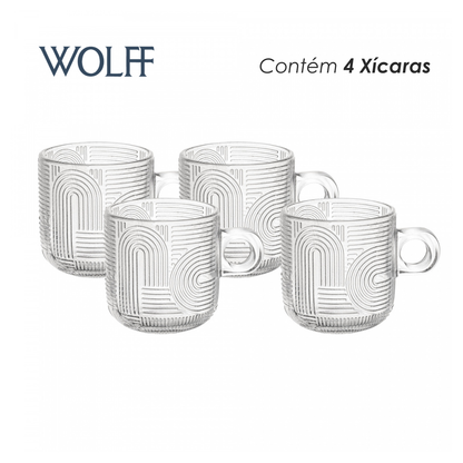 Conjunto 4 Xícaras de Vidro Frankfurt 100ml - Wolff