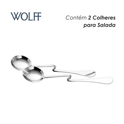 Conjunto 2 Colheres para Salada de Aço Inox Curva Grande - Wolff