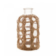 Vaso de Vidro e Fibra Natural 11cm x 20cm - Wolff