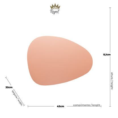 Jogo Americano de PVC Dupla Face Rosa e Cinza Claro 43cm x 32cm - Wolff