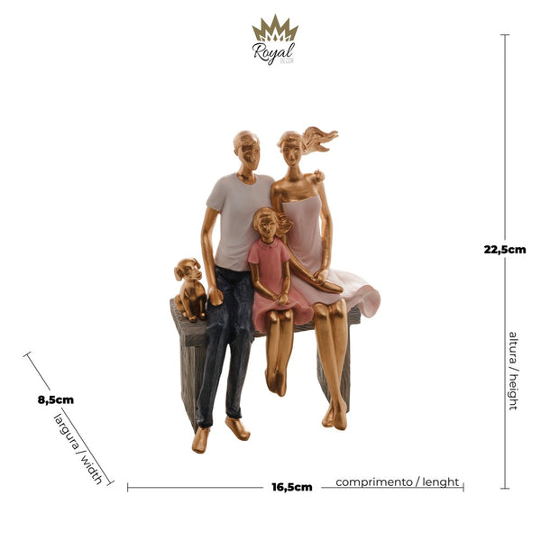 Figura Decorativa de Resina Família 17cm x 9cm x 23cm - Wolff