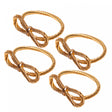 Conjunto 4 Anéis para Guardanapos de Metal Laço Dourado 5,5cm x 2cm - Wolff