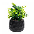 Cachepot de Cimento com Planta Artificial Prisma Preto 10cm x 29cm - Wolff