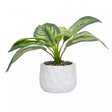 Cachepot de Cimento com Planta Artificial Prisma Branco 10cm x 26cm - Wolff