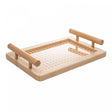 Bandeja de Bambu com Alça e Fundo em Treliça 30cm x 20cm x 5cm - Wolff