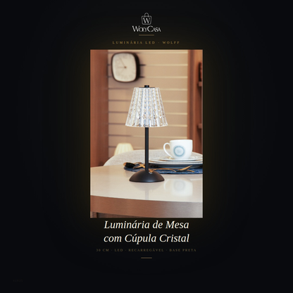 Luminária de Mesa Led 3 Tons Usb Leumina 12,5cm x 12,5cm x 30cm Preta Plástico - Wolff