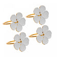 Conjunto 4 Anéis para Guardanapos Flower Branco Zamac - Wolff