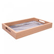 Bandeja Retangular com Efeito Mármore 21,5cm x 31,5cm x 4cm Preta MDF - Wolff