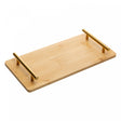 Bandeja com Alça de Metal Dourada Seattle 36cm x 17cm Natural Bambu- Wolff