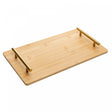 Bandeja com Alça de Metal Dourada Seattle 39cm x 21cm Natural Bambu- Wolff