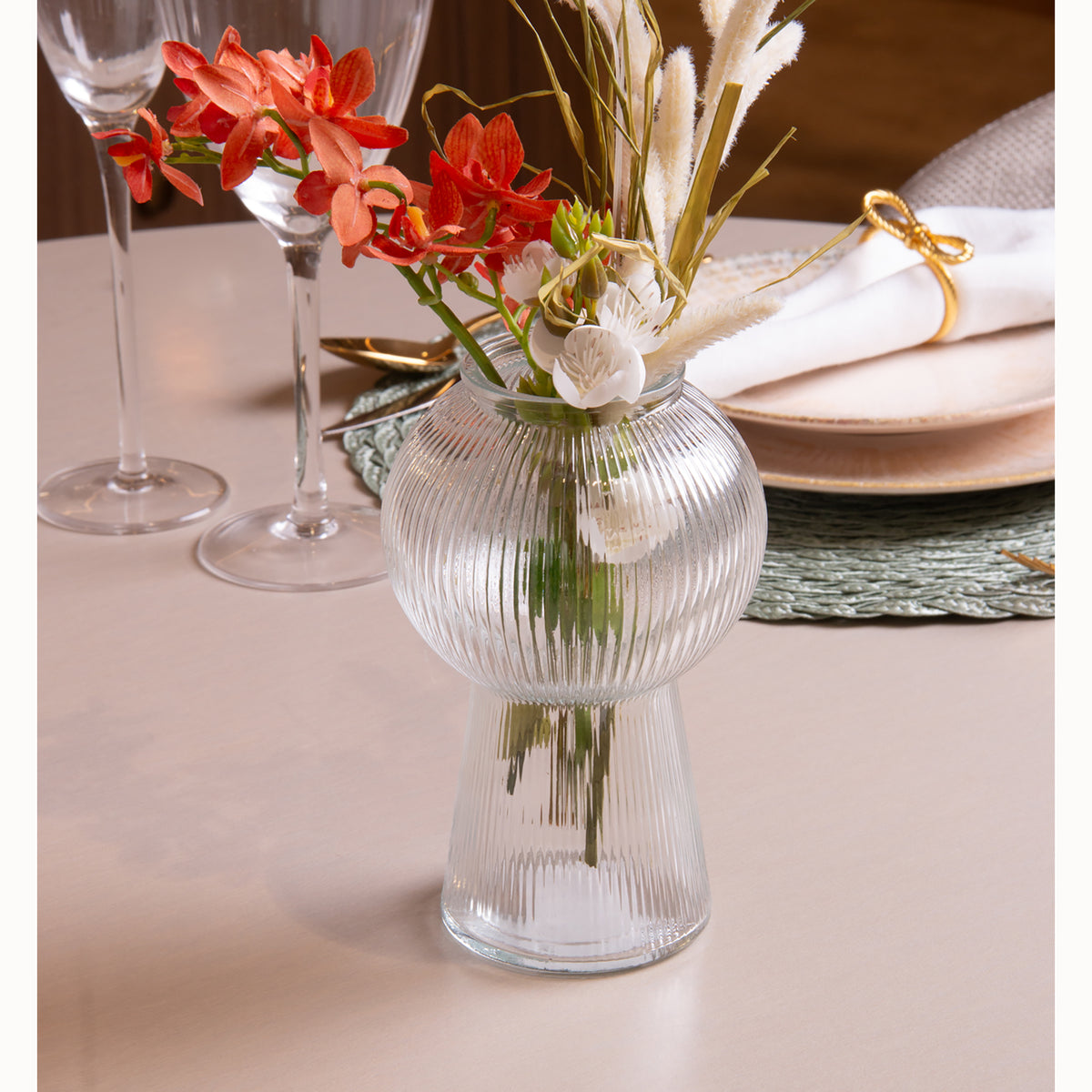 Vaso Lines 17cm x 11cm Vidro - Wolff
