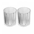 Conjunto 2 Porta Velas Lines 8cm x 8cm x 10cm Vidro – Wolff