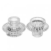Conjunto 2 Porta Velas Lines 8cm x 8cm x 5,5cm Vidro – Wolff