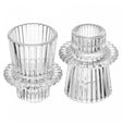 Conjunto 2 Porta Velas Lines 6cm x 6cm x 7cm Vidro – Wolff