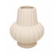 Vaso Pilar Ondulado 20cm x 20cm x 22,5cm Branco Cerâmica - Wolff