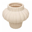 Vaso Pilar Ondulado 18,5cm x 18,5cm x 17cm Branco Cerâmica - Wolff