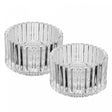 Conjunto 2 Porta Velas Lines 7cm x 7cm x 4,5cm Vidro - Wolff
