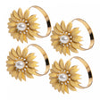 Conjunto 4 Anéis para Guardanapos Floratta 4cm x 4cm Amarelo Zamac - Wolff