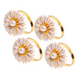 Conjunto 4 Anéis para Guardanapos Floratta Branco Zamac - Wolff