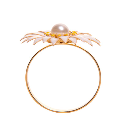 Conjunto 4 Anéis para Guardanapos Floratta Branco Zamac - Wolff