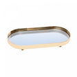 Bandeja com Espelho Cléance 32cm x 17cm x 3cm Dourada Metal - Wolff