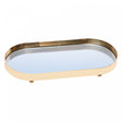 Bandeja com Espelho Cléance 26cm x 12cm x 3cm Dourada Metal - Wolff