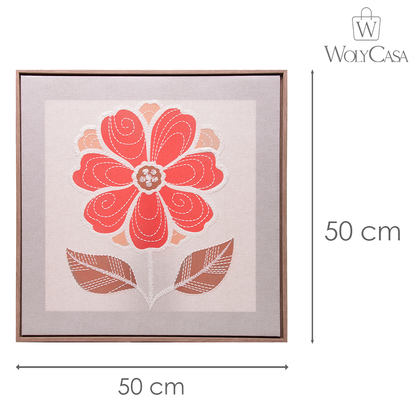 Quadro Decorativo Floriva MDF Rosa - Wolff