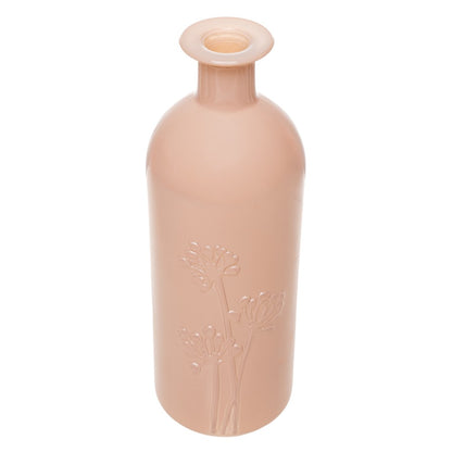 Vaso Toque de Jardim 20cm x 7cm Nude Leitoso Vidro - Wolff