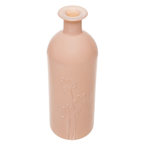 Vaso Toque de Jardim 20cm x 7cm Nude Leitoso Vidro - Wolff