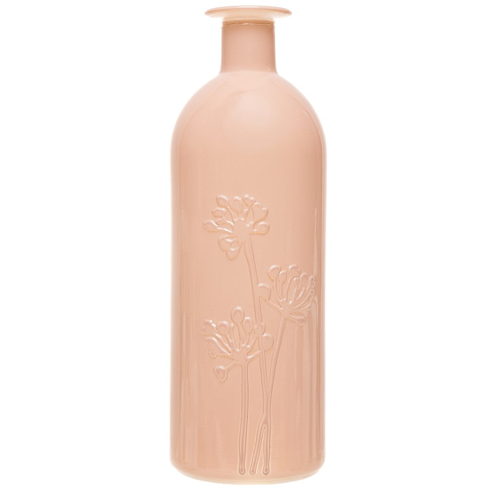 Vaso Toque de Jardim 20cm x 7cm Nude Leitoso Vidro - Wolff