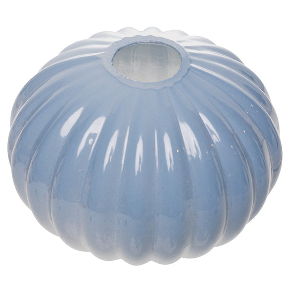 Vaso Esférico 8cm x 5,5cm Azul Leitoso Vidro - Wolff