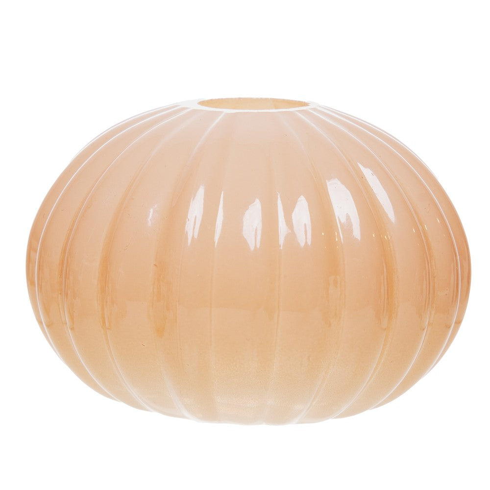 Vaso Esférico 8cm x 5,5cm Nude Leitoso Vidro - Wolff
