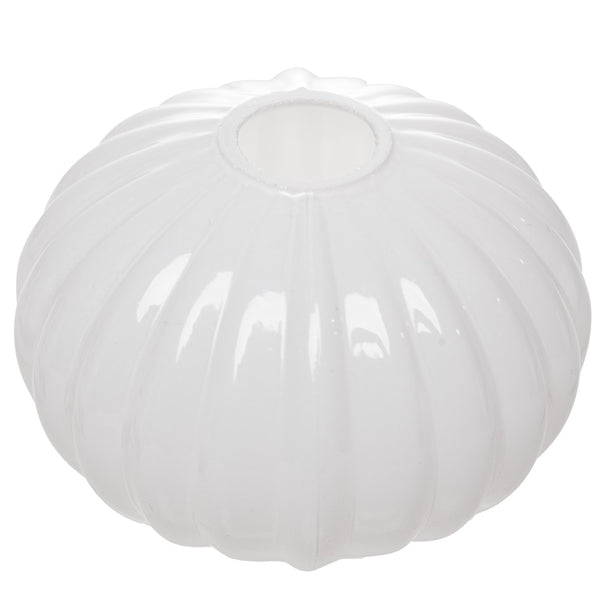 Vaso Esférico 8cm x 5,5cm Branco Leitoso Vidro - Wolff
