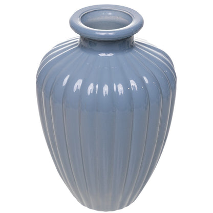 Vaso Esférico 11cm x 7cm Azul Leitoso Vidro - Wolff