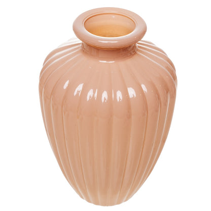 Vaso Esférico 11cm x 7cm Nude Leitoso Vidro - Wolff