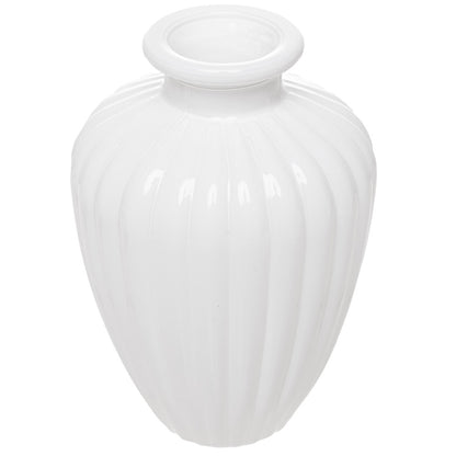 Vaso Esférico 11cm x 7cm Branco Leitoso Vidro - Wolff