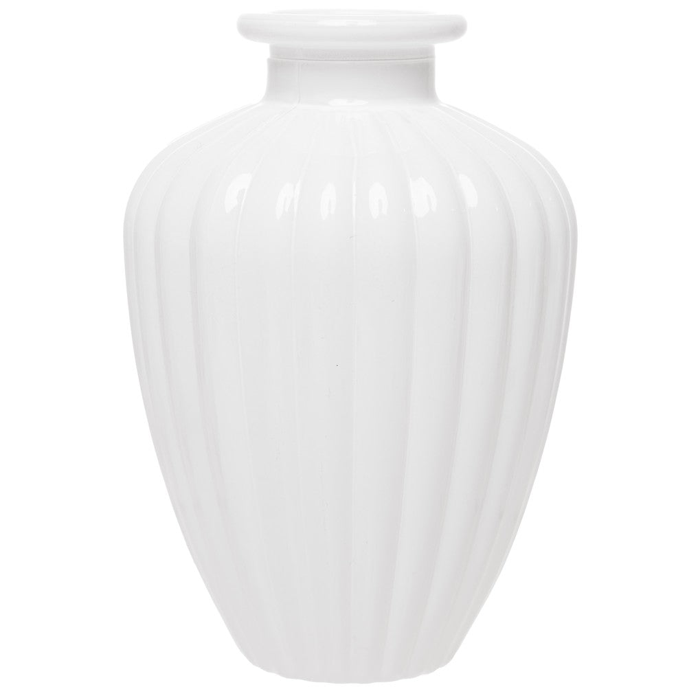 Vaso Esférico 11cm x 7cm Branco Leitoso Vidro - Wolff