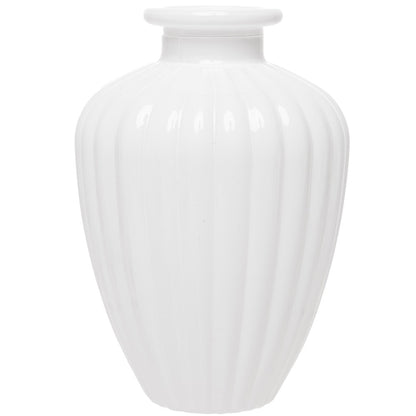 Vaso Esférico 11cm x 7cm Branco Leitoso Vidro - Wolff