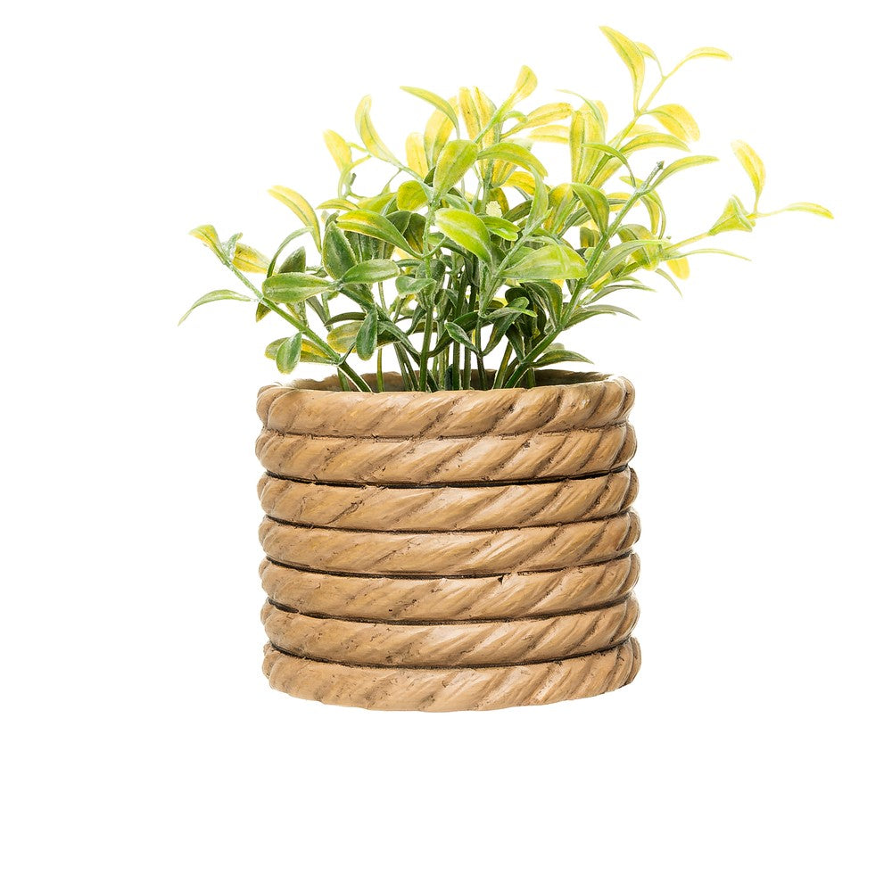Cachepot com Planta Artificial Boxwood 7,5cm x 7,5cm x 11cm Natural Cimento -  Wolff