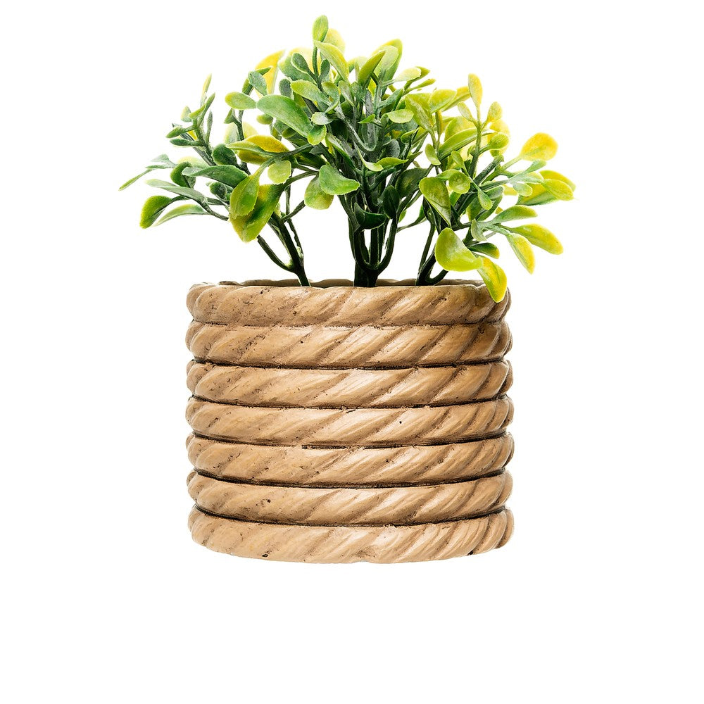 Cachepot com Planta Artificial Eucalyptus 7,5cm x 7,5cm x 11cm Natural  Cimento - Wolff