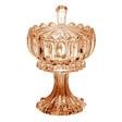 Potiche Decorativo com Pé e Tampa Geneva 10,5cm x 18cm Âmbar Cristal - Wolff