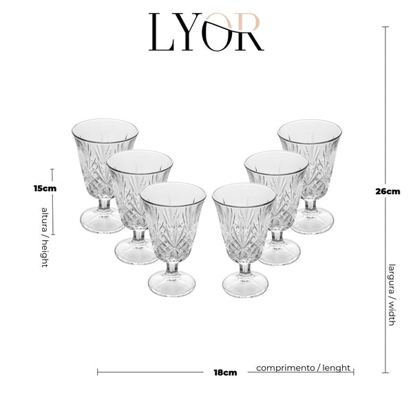 Conjunto 6 Taças de Água de Vidro Dublin - Lyor