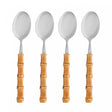 Conjunto 4 Colheres para Mesa de Aço Inox com Cabo de Bambu Tulum 20,5cm - Wolff