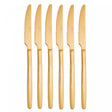Conjunto 6 Facas para Churrasco Viena Dourado Aço Inox - Wolff