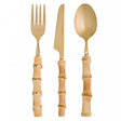 Faqueiro 12 Peças com Cabo de Bambu Tulum Dourado Aço Inox - Wolff