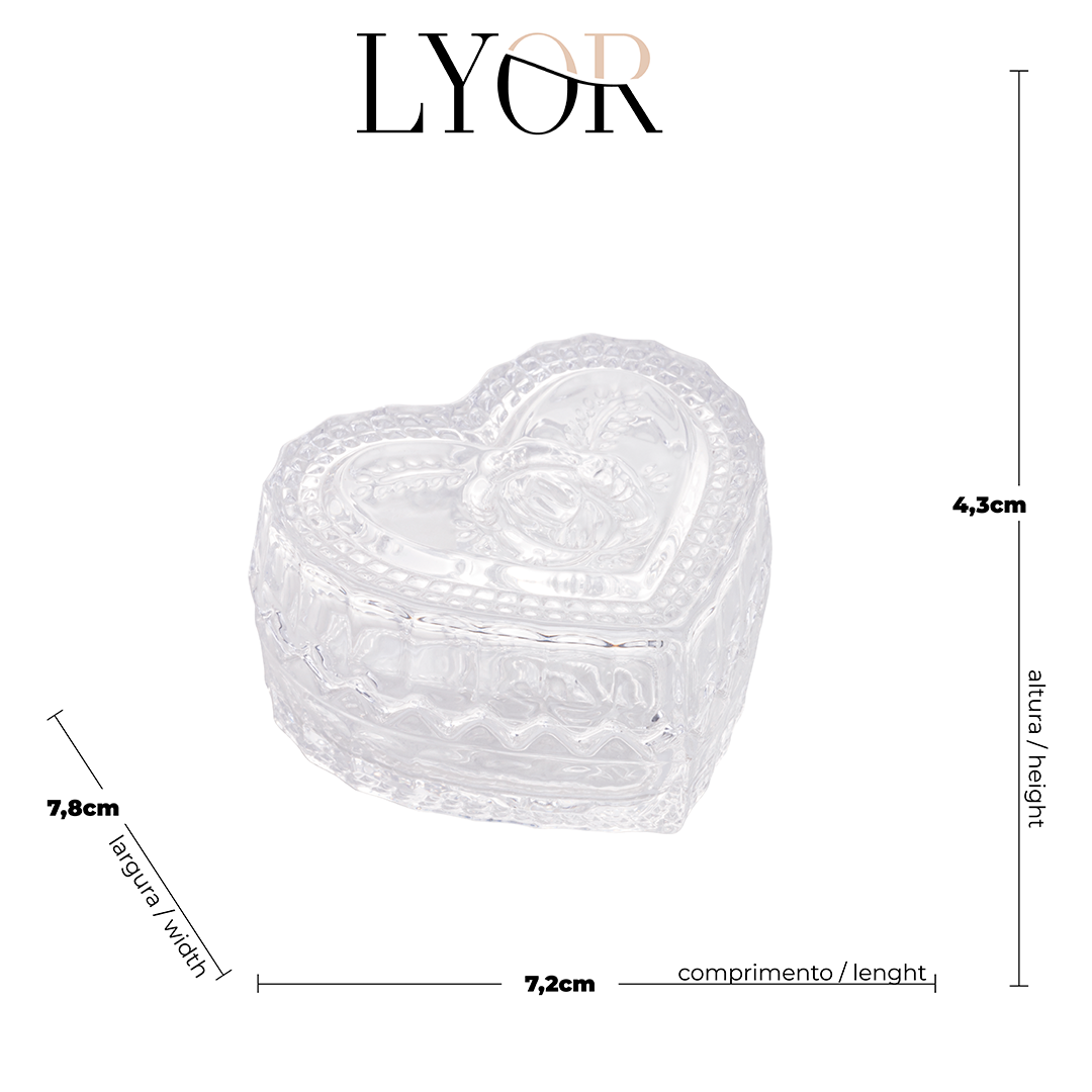 Potiche de Cristal Coração - Lyor